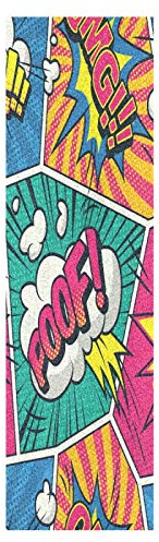 Mnsruu Comic Bunte Süße Pop Skateboard Griffband Sandpapier Griptape Rutschfestes Blasenfrei Blatt 1 Stück Longboard Aufkleber Scooter 22,9 x 83,8 cm