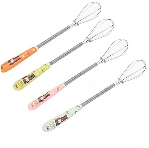 PiniceCore 4 Stück Mini-schneebesen | Kleiner Draht Küche Rührbesen - Kleine Größen Leichter Machen, Für Wischt Aktion (zufällige Farbe)