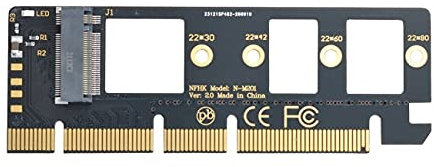NFHK NGFF M-Key NVME M.2 SSD to PCI-E Express 3.0 16x X4 Adapter Without Bracket
