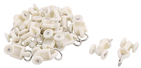 Ruilogod Torta da bagno in plastica doppia per tende da per traccia del rullino 20 pezzi bianco