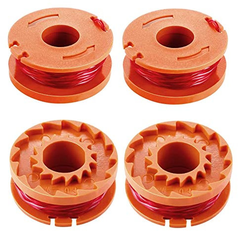 KAIAIWLUO Rasenmäher Fadenspule,4 PCS Langlebige Ersatzfaden Spulen Trimmer Ersatz Spule Faden für Worx Rasentrimmer Worx WG150 WG151 WG151.5 WG152 WG153 WG156 WG157 WG160 WG175 WG180 WA0010