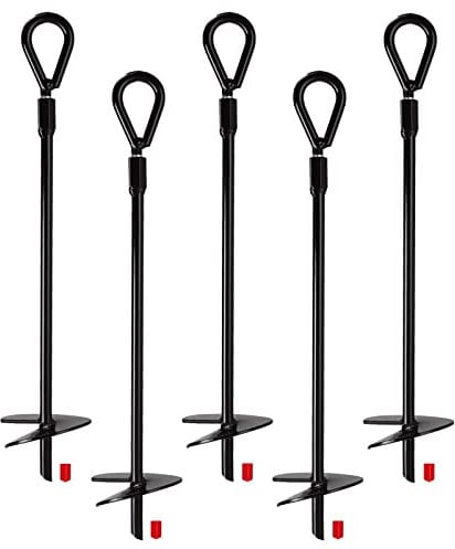 JMIATRY 5 Stück Erdanker, 38,1 cm robuste Bodenanker, Unterstände, Bodenanker-Set für Zelte, Vordächer, Schuppen, Trampolin und Schaukel-Sets