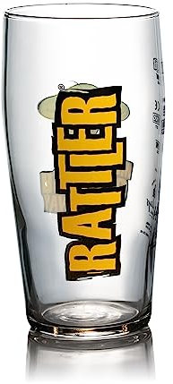 GarageBar Healeys Rattler Cyder Cider Glas | Pint bis Krempe 590 ml | Nukleated | Klapperschlange Glas | Cornish Cider | Offizieller Merchandise-Artikel | 1 Glas