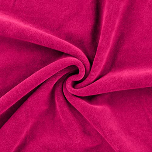 Nicky-NIKLAS-Stoff-Kuschelweich & wärmend-Decken, Pullover, Nicki, Nähen-230g/ Qm-50 cm Schritte-Meterware-ca. 155 cm breit-11 Farben (Fuchsia-217)