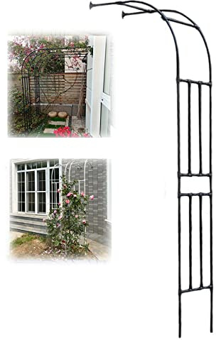 Metal Arco Per Rose Arco Per Giardino Piante Rampicanti Nero/Bianco Traliccio Per Rose Esterni Mezzo Lato Arco Padiglioni Da Giardino Decorazione(Nero,240x240cm/7.9x7.9ft)