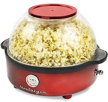 Nostalgia Retro - Máquina de palomitas de maíz agitadora (5,5 L), color rojo