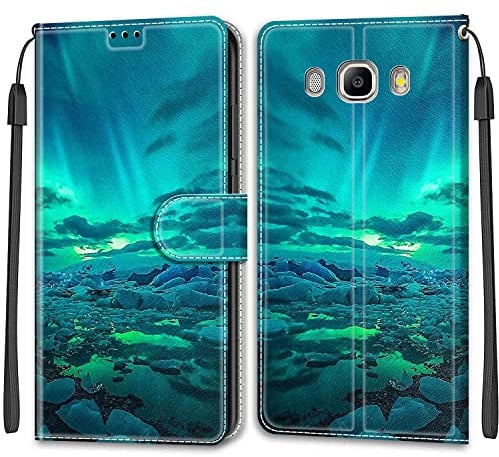 Handyhülle für Samsung Galaxy J5 2016 Klapphülle Leder Wallet Aurora | Premium Klappbar Ledertasche mit Magnetverschluss, Kartenfächern & Standfunktion, robuste Schutzhülle für Samsung J5 2016