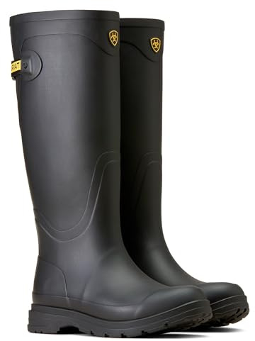 ARIAT Women's Kelmarsh Rubber Boot Knee High, Black, 6.5 Narrow