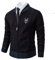 Shuanghao Uomo Cardigan Giacca Maglione Uomo Moda Felpa Elegante con Zip Foderato Pile Pesante Primaverile Autunno Invernale Outwear Cappottino Giacca Maglia Cardigan Uomo Nero XL (Cervo)