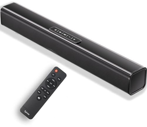 SYLVOX Barre de Son pour TV avec Bluetooth | Caisson de Basses 2.0 | Contrôle EQ | HDMI Arc | USB | Optique | AUX | DC 12 V | avec télécommande | Elf R2