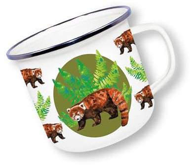 Deluxebase Anamelware Nature Collection - Red Panda Large 475ml Enamel Mug Great for Travel, Camping and Everyday Use. Reusable Cup for Coffee, Soup and Cold Drinks
