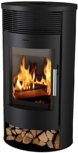 EIDER BIOMASA - ÉLIDE VENTILADA - Estufa de Leña Ventilada 7.79 kW - Compacta 102x49x56 cm - Calienta hasta 140 m³ - Eficiencia Energética Clase A