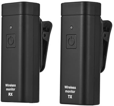 HUIOP Sistema de monitoreo inalámbrico de auriculares internos con auriculares Retorno de oído en tiempo real UHF FM sin demora simultánea para Singer Band Stage Sistema estéreo IEM profesional Transm