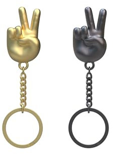 Winkee Rocks - Peace Schlüsselanhänger I Das Handzeichen für Frieden I Inspirierender Begleiter für Schlüssel & Taschen Farbauswahl erfolgt zufällig