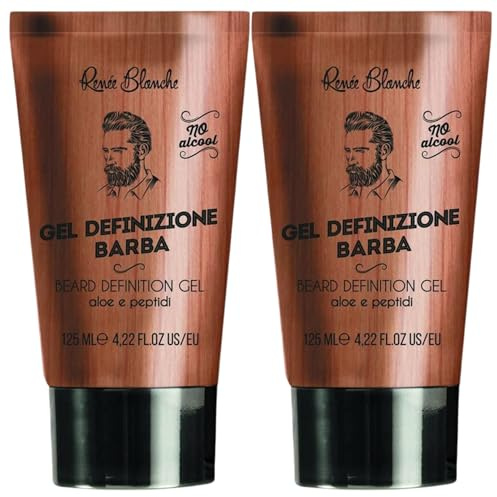 Gel Definizione Barba, Aloe e Peptidi, No Alcool 125ml (2 Unità)
