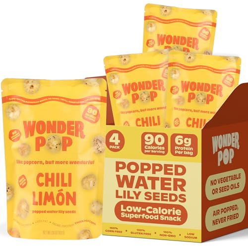 WonderPop Chili Limon Popped Water Lily Seeds - 4pk Regular 2.11oz each bag
