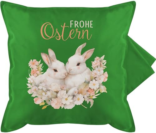 Kissenbezug - Osterkissen - Frohe Ostern Süßer Osterhase Osterkleinigkeiten Ostergeschenkideen Mini-Ostergeschenke Niedliche Ostergeschenke - 50 x 50 cm - Grün - polsterbezug kissen osterartikel