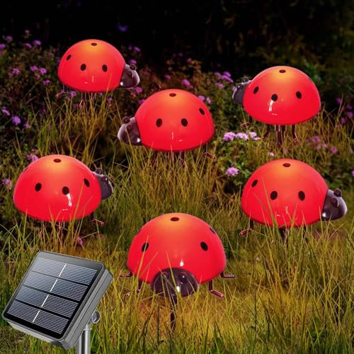 Homeleo Set von 6 solarlampen für außen Garten Deko, Solar Lichterkette aussen, Solarlichterkette außen Wetterfest Patio Dekor außerhalb Weg Künstliche Pflanzen Rasen Zaun Veranda Balkon Deko