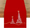 khevga Tischläufer Tischdecke Weihnachten modern in Grau mit Stickerei Gold Silber (Rot)