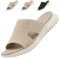 ZDQ Sandalen Damen Sommer Bequem Orthopädische Pantoletten Leichte Hausschuhe Elegant Schlappen Casual Slipper Beige 39