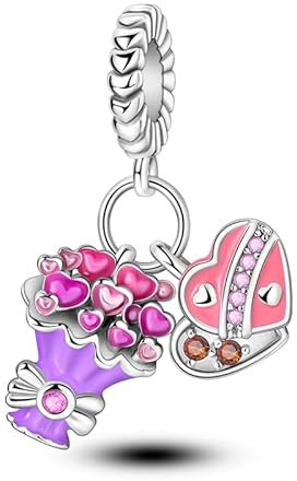 QIKAOLA S925 Charms d'argento per braccialetti Pandora Ciondolo Charms per le donne