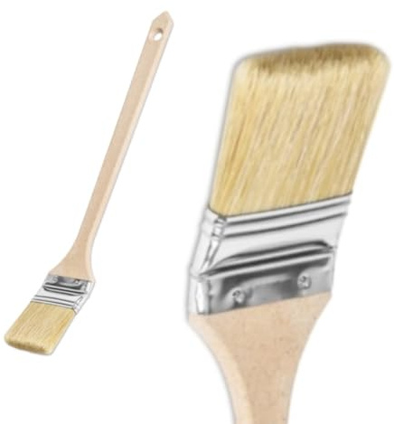 10x Heizkörperpinsel 25 mm mit langem Holzgriff – Flachpinsel für Ecken & schwer zugängliche Stellen – Profi-Malerpinsel für Lack, Öl, Lasur (10 Stück)