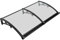 Auvent pour porte d'entrée, 120 x 60 cm, auvent en alliage d'aluminium avec arc transparent, protection solaire et pluie pour porte extérieure, noir