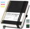 RETTACY Notizbuch A4 Liniert, Bullet Journal mit 100 g/m² Dickem Papier, 150 Blatt/300 Nummerierten Seiten, Collegeblock für Büro und Schule, Lederhülle, Schwarz, 21 cm x 29.7 cm