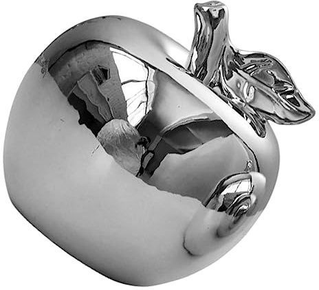 STOBAZA 1stk -Keramik-Ornament Gefälschte Äpfel Pflanzendekorationen Auto-Ornament Künstliche Früchte Zur Ausstellung Künstliches para Herzstück Tischdekoration Spielzeug Silver