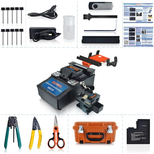SKYSHL Alignement du Noyau ARC Soudeuse de fibre optique avec 10xÉlectrode et Écran Tactile de 4,3 Faible Perte de Épissage Auto Mini Optical Fiber Fusion Splicer-SS411F-511