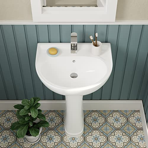 Deer Valley DV-1P525 Ally 51 cm x 43 cm Lavabo Moderne en Forme de U en céramique Blanche
