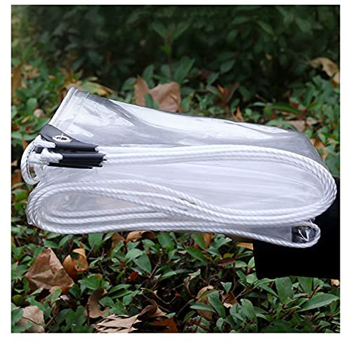 ZLYWE Tarpaulin Trasparente Telo Antipioggia Resistente allo Strappo Telone da Campeggio Antivento All'Aperto per Il Tetto della Capanna per Animali Domestici della Serra delle Piante (3 * 5m)