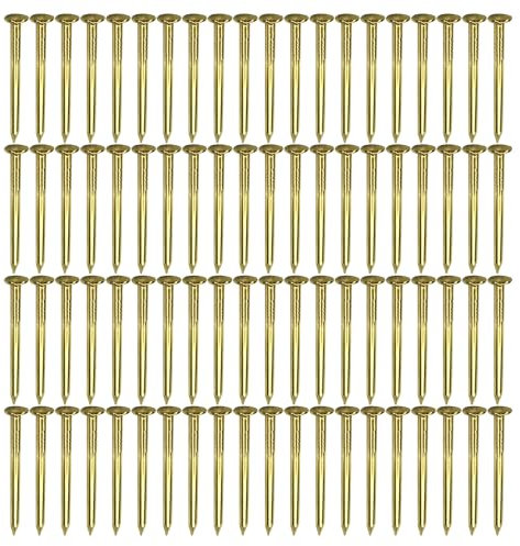 cyclingcolors 100x chiodi chiodini ottone ottonato dorato lucido mobili legno vintage antiche antichi testa tonda 1,5x35 mm