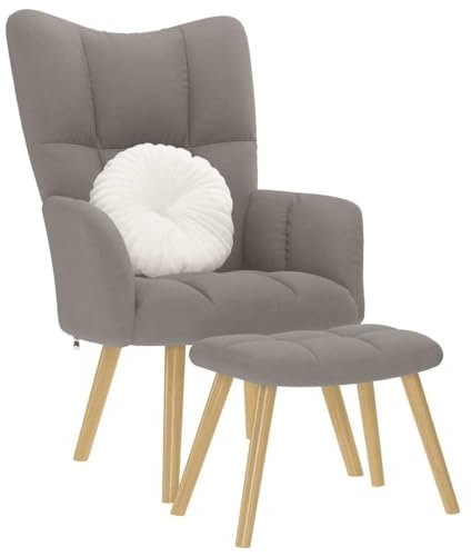 Xichuzi Relaxsessel mit Hocker Taupe Stoff, Fernsehsessel, Kinosessel, Lesesessel, Tv Sessel, Ohrensessel, Armsessel, Seselstuhl Wohnzimmer - 4016784