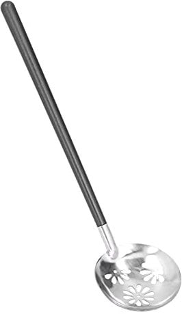 FLEXMAN 26cm Stainless Steel Cooking Spoon, Long Handle Soup Ladle, Nessie Ladle, Long Spoon for Mixing Salads, Soups, Vegetables, Beans, Hot Pots (Skim)