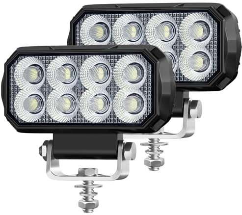 antom 2 pièces Phare de travail LED 168W 9-60V 18000 lumens IP68 étanche Idéal pour excavatrices, tracteurs, camions, véhicules tout-terrain, motos, éclairage de chantier et aventures nocturnes