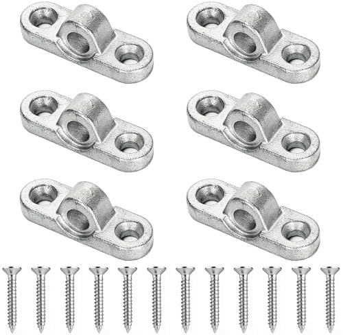 HAFRILY Vorzeltösen Set 6 Stück, Wandösen für Wohnwagen Vorzelt, Luftvorzel, 8mm Hollandöse Kederschiene Robuste Vorzeltösen für Stangen, Camping, Wohnwagen Vorzelt Zubehör, inklusive 12 Schrauben