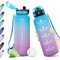 Gourde Sport 1.5L, Gourde sans BPA, Bouteille Réutilisable, Gourde avec Filtre et Marqueur de Temps, Bouteille Sport Étanche, Bouteille d'eau pour Adulte, Bureau, Fitness, Randonnée, Yoga, Camping