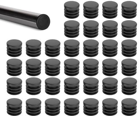 36 Pcs Chair Leg Caps,Plastic Feet for Outdoor Furniture 20mm Round Nut Covers Pipe Cap Black Floor Protectors Plugs End Pipes Insert Foot Screw Table Legs Wheel Sturdy,for Outdoors Furnitures Holes