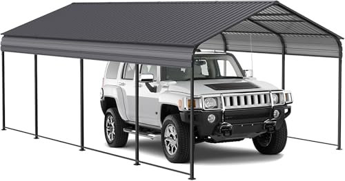 XINRISHENG Metall-Carport, Hochleistungs-Carport-Überdachung mit Stahlrahmen und Dach, großer Autozelt-Garagenüberdachung, mit verstärkter Basis