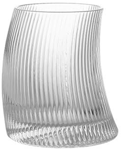 XuQiZZpp Elegante tazza in vetro dal design curvo che migliora il piacere delle bevande, trasparente, a coste, per familiari e amanti del caffè