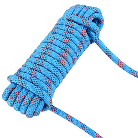 RiToEasysports Corde d'escalade, Corde de Sécuré d'escalade de 12 Mm avec Mousqueton pour la Randonnée, Alpinisme 32 Pi (10 m) 64 Pi (20 m) (Bleu) Protection 'Urgence (10m)