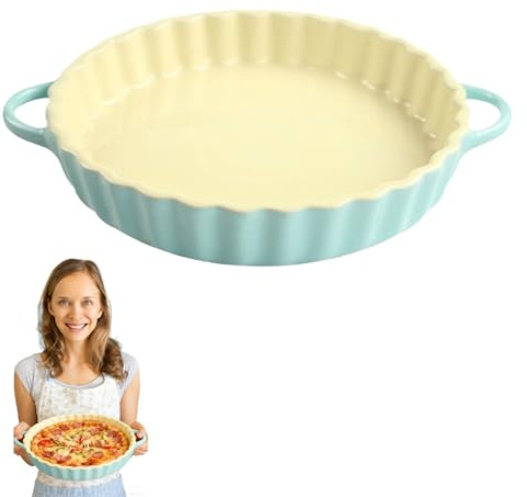 BOYIFEIJIE Stampo per torta a doppio orecchio con manico, 800 ml in ceramica, adatto per microonde, lavastoviglie e forno - diversi colori disponibili (Milano)