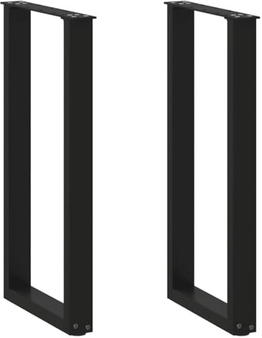 Générique Pieds de Table Console en U, 2 pièces, Noir, 28 x (72-73) cm, Acier Meubles Accessoires pour Tables Pieds de Table (Poids 7.05KG)