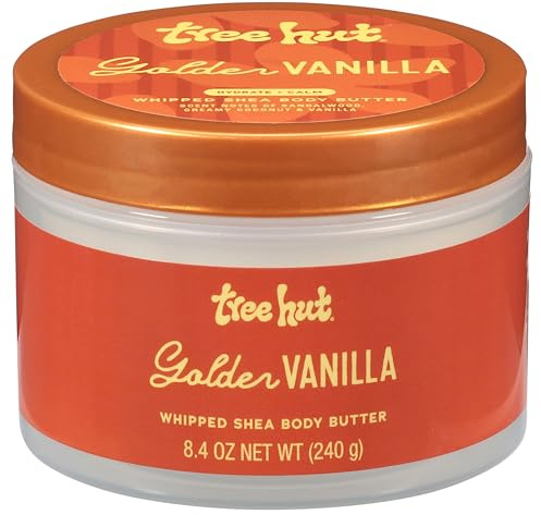 Tree Hut Golden Vanilla Whipped Shea Body Butter, Hydrating & Nourishing Body Lotion with Natural Oils, Moisturizer for Soft & Smooth Skin, 8.4 Oz