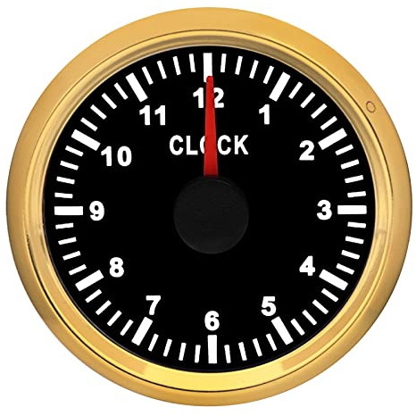 Universal 52mm Uhr Messgeräte Rote Backlit Instrument zeigen Uhrzähler 9-32V 0~12 Stunden Stunde Meter for Auto Boot Yacht(BG)