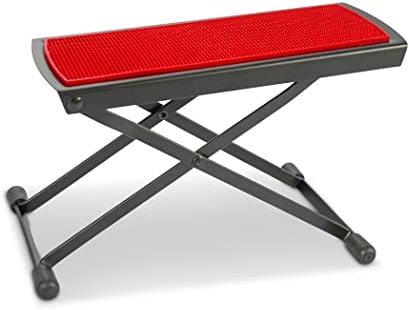 GEWA Metal Footrest (guitar rest), adjustable, compact and robust in red