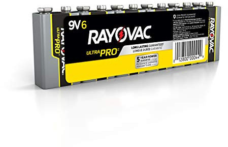 Rayovac 9V Batteries, Ultra Pro Alkaline 9V Cell Batteries (6 Battery Count)
