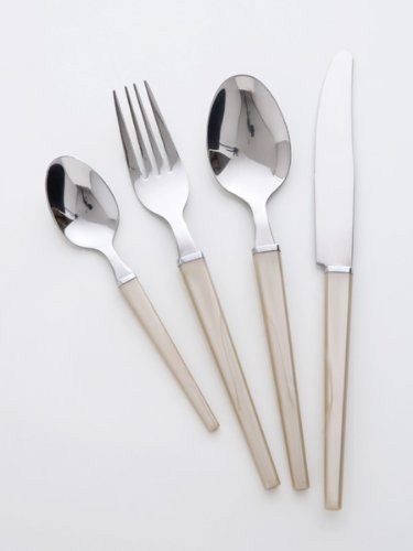 BRANDANI OFICIAL CUBIERTO MARFIL PERLADO SET 24 PIEZAS INOX 18 / 10 57632