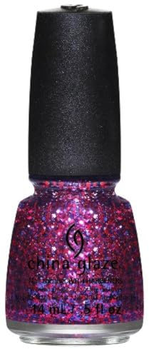 China Glaze Nail Lacquer with Hardner - 3D Glitter Effect - Be Merry, Bright, 1er Pack (1 x 14 ml)